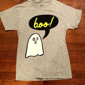 HALLOWEEN GHOST BOO GRAY SHIRT